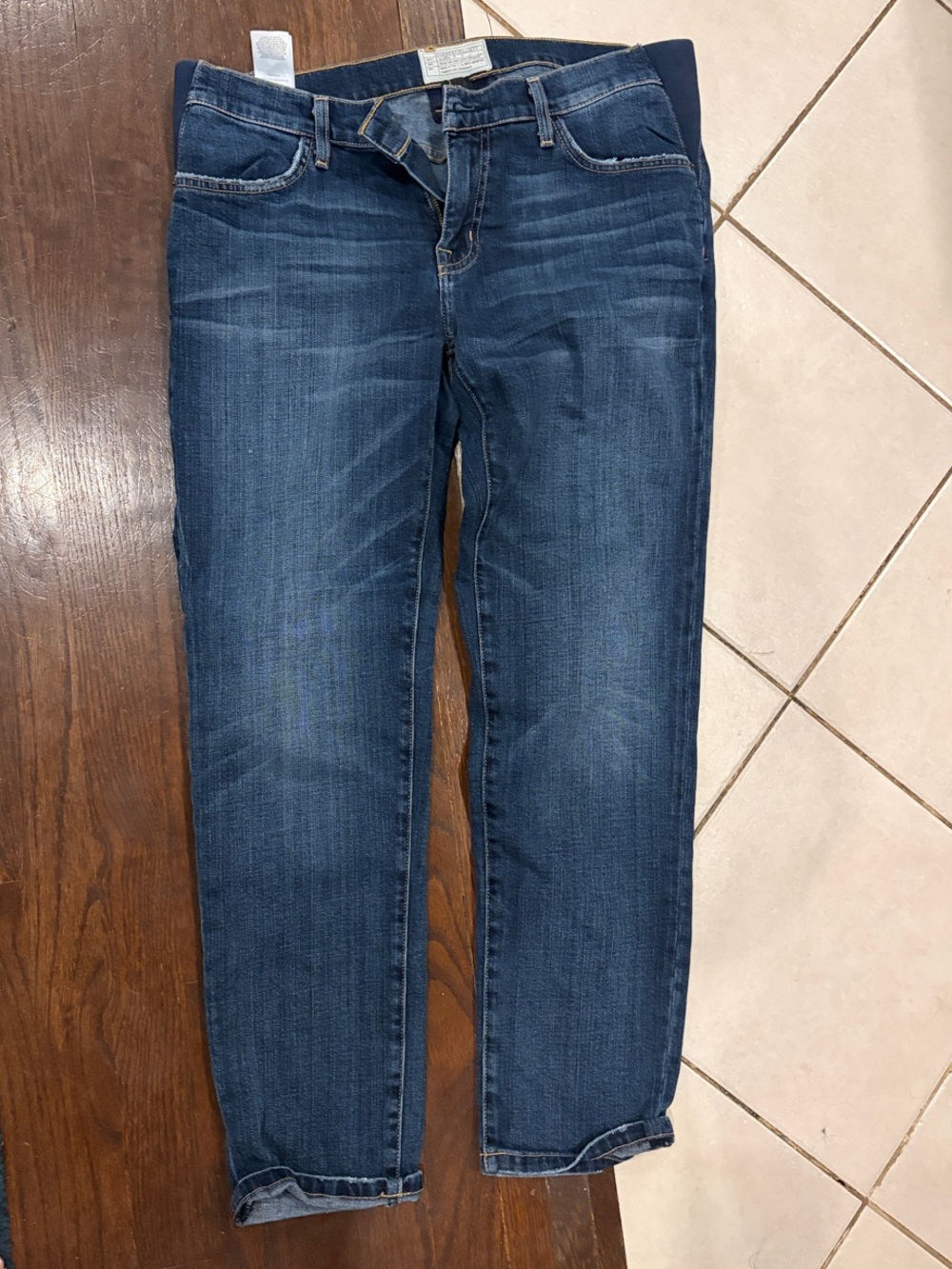 Hatch Current/Elliott Dark Blue Maternity Boyfriend Jeans